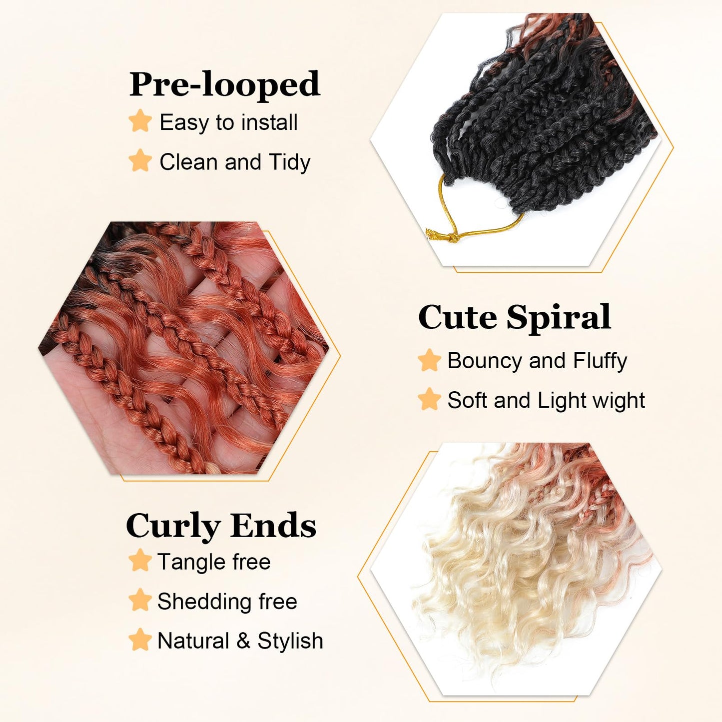 Yewell 9 Packs Goddess Box Braids Crochet Hair Boho Crochet Box-Braids With Curly Ends Crochet-Hair For Black Women, 12 Inch Pre Looped Bohemian Crochet Box-Braid (12Inch 9 Packs,1B/30/613)