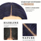 AISI HAIR Dark blue Wigs for Women, Long Wavy Lace Hairline Middle Part Synthetic Heat Resistant Wig for Daily Party-26 Inch