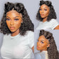 13x4 Bob Wig Human Hair 12A Short Deep Wave Lace Front Wigs Human Hair 180% Density Deep Curly HD Lace Frontal Human Hair Wig for Women Glueless Wig Pre Plucked Natural Hairline 14 Inch