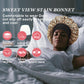 4PCS Silk Hair Bonnet for Sleeping,Hair Wrap Satin Bonnets Shower Cap for Black Women Men, Elastic Wide Band Hair Bonnet Cap for Sleeping Curly Hair(Black & Wine Red & Purple Print & Leopard Pattern)