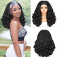 Quantum Love Yaki Curly Headband Wigs for Black Women - Kinky Straight Black Headband Curly Ends Synthetic Wear and Go Glueless Half Wig with Headbands Attached