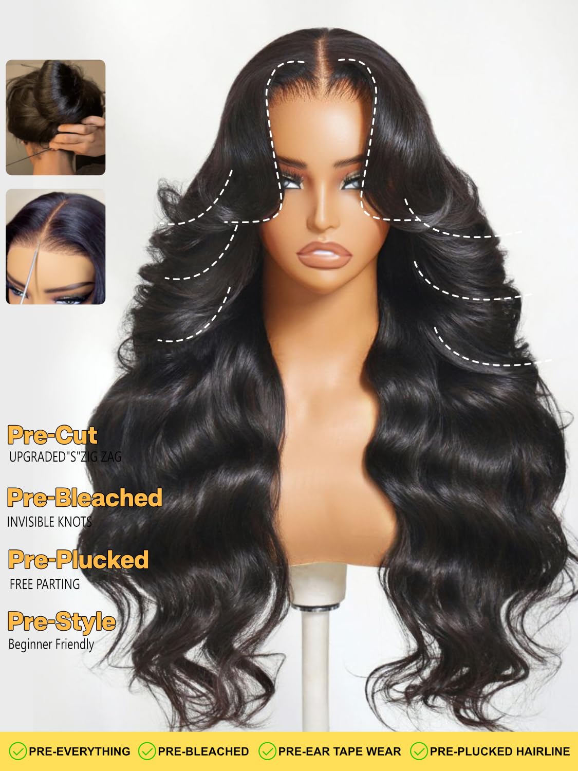 Sunber 13x4 Pre-Everything Wig With Loose Wave Face-Framing Layers And Side-Swept Bangs With Drawstring 180% Density 26Inch