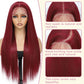 Koreyo Lace Front Wig Pre Plucked 13x4 HD Glueless Honey Blonde Lace Front Wig for Women Natural Looking Synthetic Heat Resistant Fiber Lace Wig (26 Inch) (Wine Red)