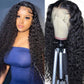 WPPIKK 13x4 Lace Front Wigs Human Hair Pre Plucked 180 Density Brazilian Wet and Wavy Human Hair Wigs for Black Women Glueless Curly Lace Frontal Wig Natural Color (28 Inch)