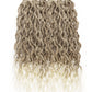 Faux Locs Crochet Hair 24Inch Wavy Pre-looped Goddess Locs Crochet Hair, 6Packs Soft Locs Curly Ends Dreadlock Crochet Locs Synthetic Crochet Hair for Black Women Human Hair (27/613, 24'')