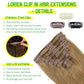LORIEN Clip in Hair Extensions Real Human Hair, 18 Inch 100g, 6 Medium Brown, Clip in 100% Brazilian Remy Human Hair Extensions 8pcs Per Set with 18 Clips Double Weft