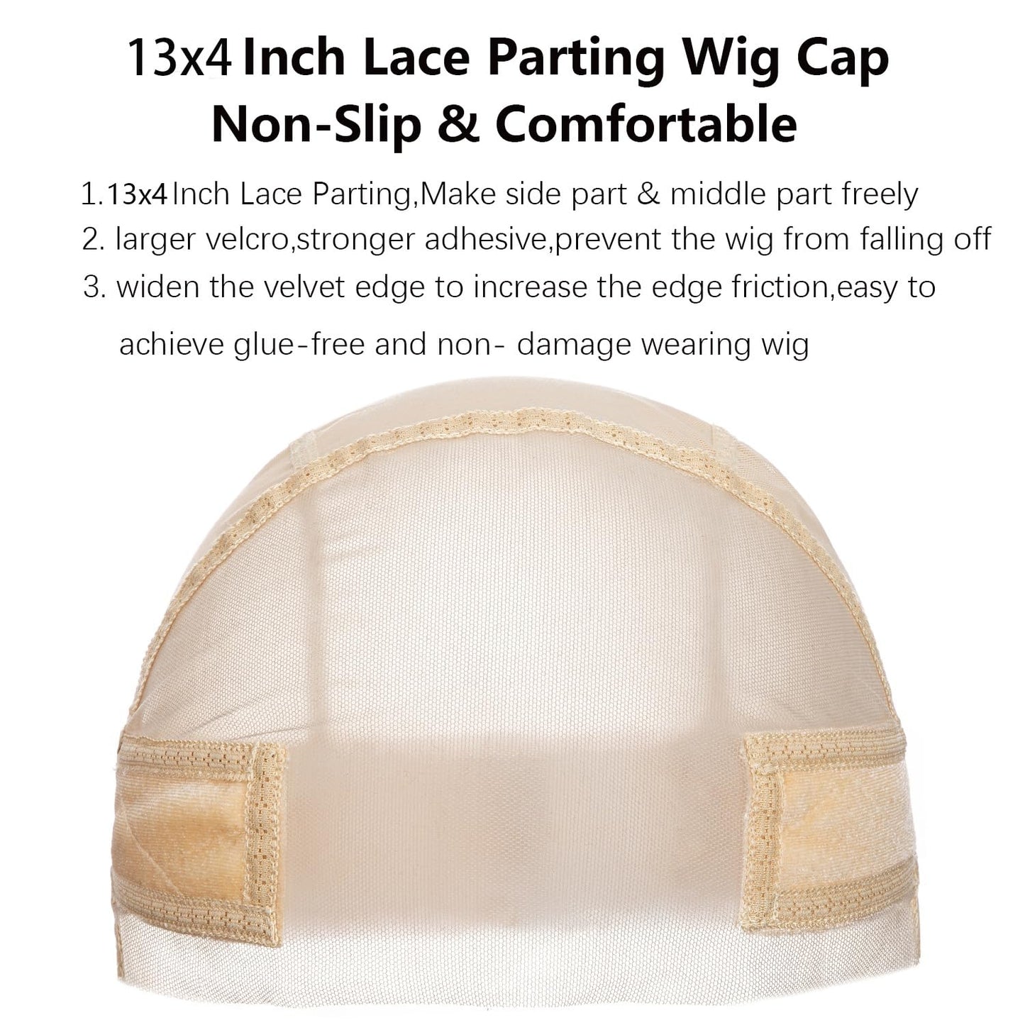 Lace Wig Grip Cap, Beige Wig Caps for Women Keeping Wig in Place, 13x4 HD Transparent Lace Front Wig Caps with Adjustable Wig Grip Cap Band Non Slip, Wig Caps