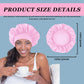 4PCS Satin Hair Bonnet for Sleeping,Bonnets for Black Women Men,Silk Bonnet for Sleeping,Hair Wrap Cap for Curly Hair,Elastic Wide Band Hair Bonnet Shower Cap (Black & Blue & Pink & Purple)