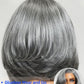 Nadula 8inch Short Salt and Pepper Glueless Side Part Grey Wig Human Hair with Blowout Face Framing Layers, 6x1.5 T Part Lace Closure Wig Pre Plucked Bleached Knots Ready to Go Short Wavy Bob Wig
