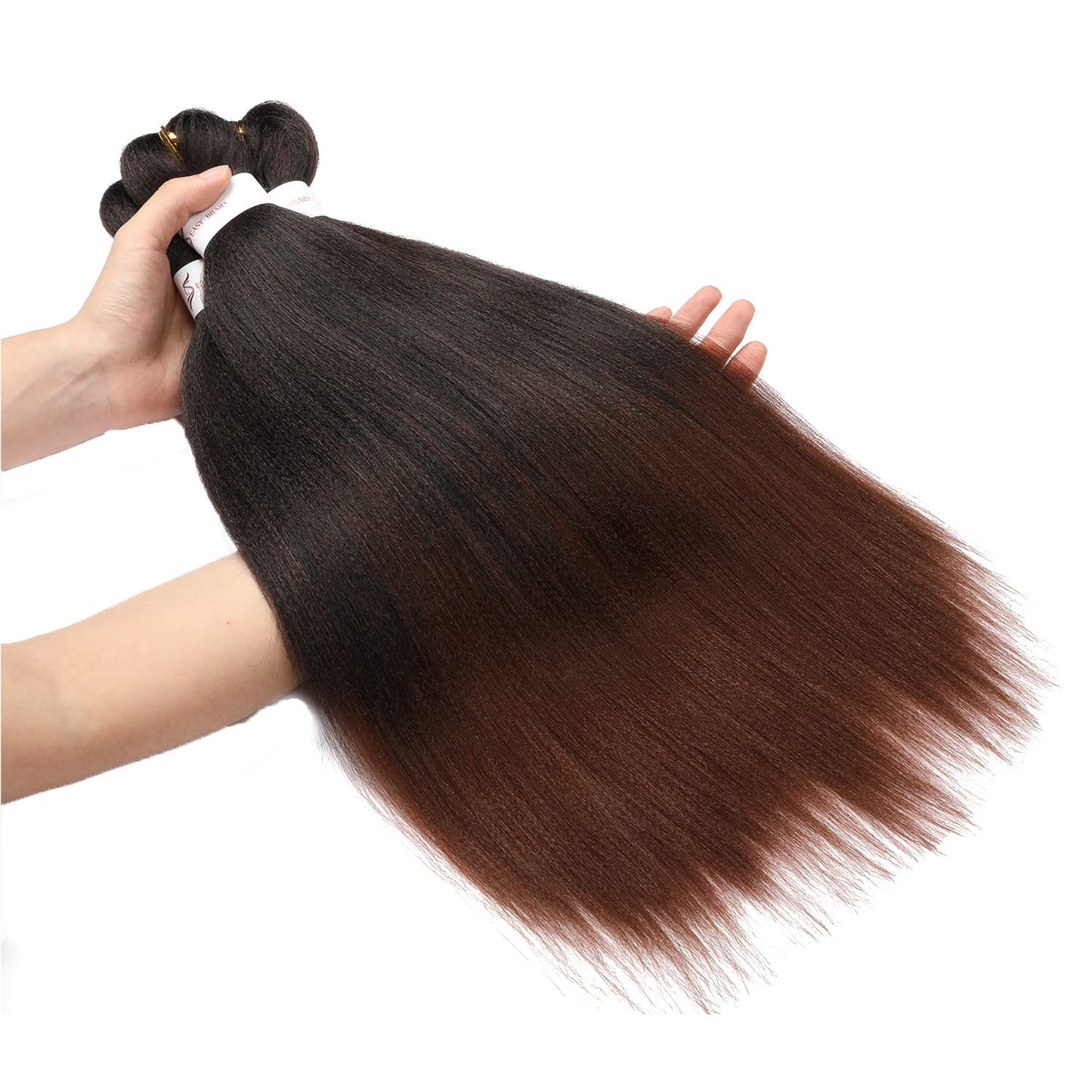 Ubeleco 8 Packs Pre-stretched Braiding Hair,20 Inch Ombre Braiding Hair Professional Soft Yaki Texture, No Itch, Hot Water Setting Hair Extensions for Braids (20in,1B/30)