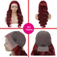 QZOQZO 99J Burgundy Lace Front Wigs Human Hair 13x6 HD Transparent Body Wave Lace Front Wigs Pre Plucked 99j Burgundy Red Wine Glueless Human Hair Wigs for Women Reddish Brown 180% Density 34 Inch