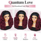 Quantum Love Yaki Curly Headband Wigs for Black Women Kinky Straight Ombre Red Headband Curly Ends Synthetic Wear and Go Glueless half Wig with Headbands Attached