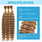Blonde Human Braiding Hair Deep Water Wave Bulk Human Hair 150g 22 Inch Color 27 Curly Human Hair for Boho Braids Hair Extensions No Weft 3 Braids Per Pack Wet and Wavy
