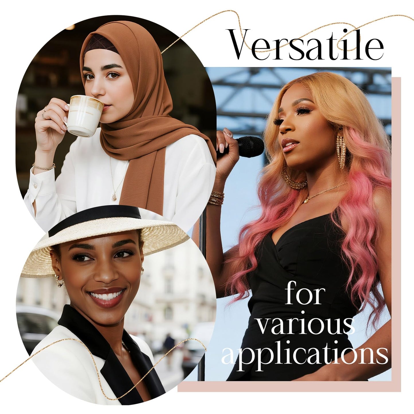 MYKURS Wig Grip Cap with Silicone Strip Non Slip, 2-in-1 Soft Wig Caps to Hold Wig in Place, Dark Brown 2 PCS