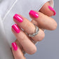Curvlife Press on Nails Acrylic Fake Nails with Bright Pink Design Full Cover False Nails Reusable Nail Kit with Nail Glue Adhesive Tabs Nail File Artificial Glue on Nails