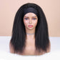 WIGNEE 18 Inches Kinky Straight Headband Wig for Women Yaki Straight Wigs with Black Headband Kinky Afro Wigs For Black Women (1B, 18 Inch)