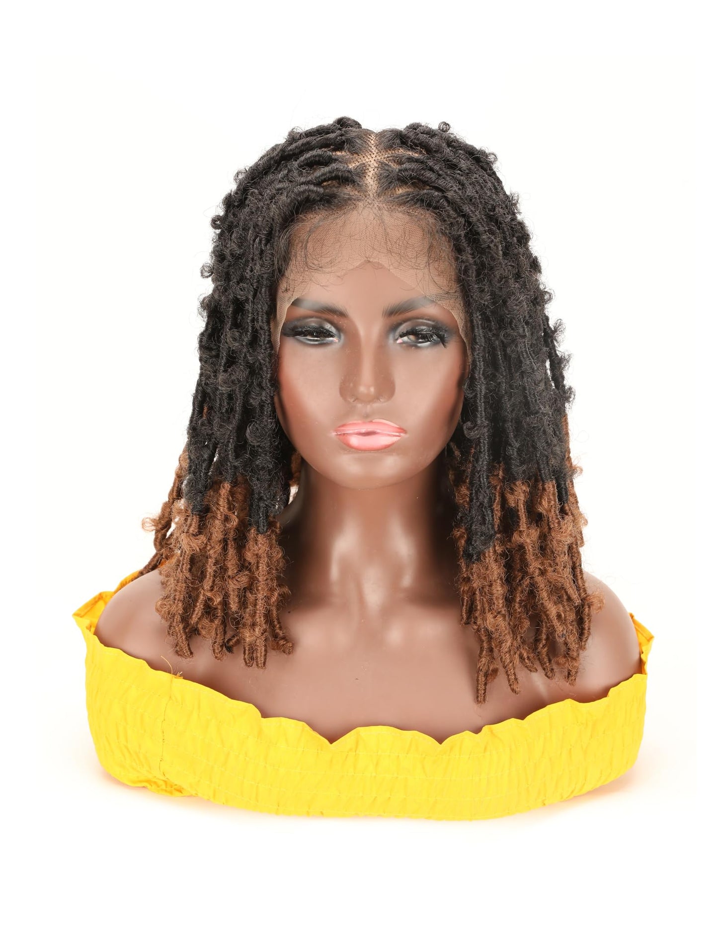 BEART Butterfly Locs Wig Braided Wigs for Black Women, 14 inch Full Lace Butterfly Locs Crochet Hair Short Braided Lace Front Wig with Baby Hair, Synthetic Box Braid Wig Faux Locs Wigs Dreadlock Wig