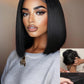 Nadula Bye Bye Knots Glueless Straight Bob Drawstring Wig Human Hair Pre Plucked, Pre Cut 7x5 HD Lace Front Wigs Invisible Bleached Knots Ready to Wear Pre Everything Short Bob Wig 150% Density 14inch
