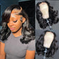 A FUTURE TONGMEI 16 Inch Body Wave Bob Wig Human Hair 13x4 HD Lace Frontal Bob Wigs Human Hair Free Part 180% Density Loose Wavy Bob Lace Front Wigs Human Hair for Black Women Glueless Natural Black