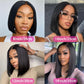 Atikual V Part Wig Human Hair Straight Bob Wigs For Black Women 10Inch Brazilian Remy Hair Short Bob Human Hair Wigs Clip in U Part Wig Human Hair Natural Black