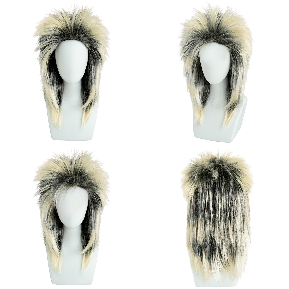 BESTBEL 80s Wig Blonde Mullet Wig for Women Rocker Punk Rocking Diva Wigs