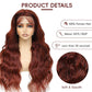 Reddish Brown Lace Front Wigs Human Hair Pre Plucked 200% Density Body Wave Auburn Colored Human Hair Wig 13x4 HD Lace Front Wigs Human Hair For Women Lace Frontal Wig 28 inch