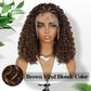 Fancy Hair Braided Wig Cornrow with Curly Hair Wig HD Lace Front Wig with Baby Hair Pre Plucked Glueless Transparent 13x4 Inch Brown Mixed Blonde Wig for Black Women