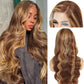 Highlight Ombre Lace Front Wig Human Hair 13x4 Ombre Lace Front Wig Human Hair Pre Plucked 200% Glueless Highlight Body Wave Wigs 30 Inch