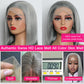 CYSDRH Grey Bob Wig Human Hair Full 13x6 HD Lace Front Wigs 180% Density Short Bob Wigs for Black Women Pre Plucked Pre Cut 12A Unprocessed Brazilian Virgin Human Hair Wigs - 12 Inch Grey Bob Wig