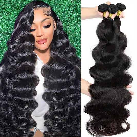 12A Grade Human Hair Bundles Body Wave Bundles Human Hair 22 24 26 Inch 100% Unprocessed Brazilian Virgin Hair Body Wave 3 Bundles Human Hair Extensions for Black Women Natural Color(22 24 26 Inch)