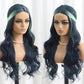 SISIFIRE Highlight Long Deep Wave Wigs for Women Long Curly Small Lace Front Wig Synthetic Heat Resistant Fiber Middle Part Wigs for Halloween Cosplay Christmas Wigs