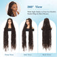 Olymei 48" Super Long Faux Locs Braided Wig Butterfly Knotless Locs Braided Wigs for Women Full Double Lace Front Braided Wigs with Baby Hair Premium Synthetic Lace Frontal Braids Wig Brown