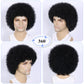 TOPHR Afro Wig Men 70s Rock Disco Costume for Mens or Women Short Kinky Curly Heat Resistant Synthetic Wigs for Party