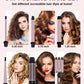 6 in 1 Curling Iron, 3 Barrel Curling Iron Set with Curling Brush (1.5inch) and 5 Interchangeable Ceramic Curling Wand(0.35"-1.25"), 2 Temp Heating Setting, Contain Comb & Protective Glove & 2 Clips