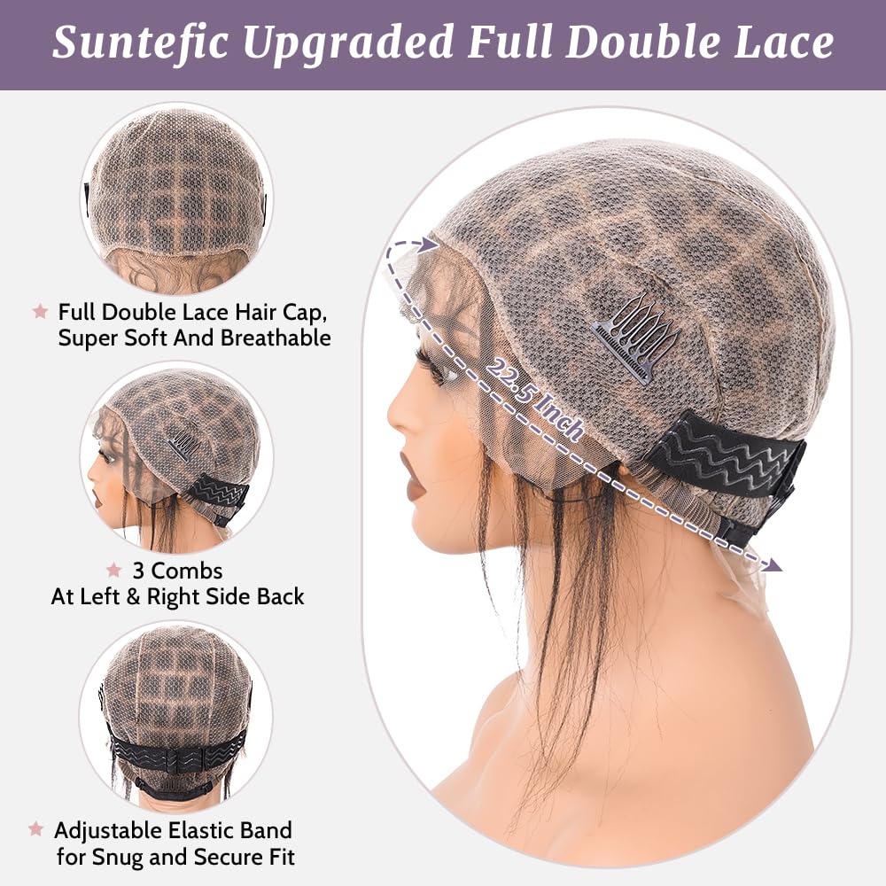 Suntefic Braided Wig Cap With Baby Hair Crochet Wig Cap For Crochet Braids Hair Glueless Double Full Hd Lace Wig Caps For Black Women (Black-113)