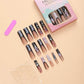 RTKHFZE Extra Long Press on Nails Square Black and Nude Fake Nails with Design,Holiday Press on Nails Hot Girls False Nails 24pcs