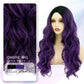 Sabosi Purple wig Long Wavy Wigs for Women 26 Inch Middle Part Curly Wavy Wig Natural Looking Synthetic Heat Resistant Fiber Wig for Daily Party Use