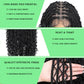 URUNIK Boho Knotless Braided Wigs for Black Women Bohemian Box Braided Wigs With Baby Hair Synthetic Boho Braid Lace Front Wig Natural Black(Natural Black, 13x6 Boho Braided Wig 36 Inch)