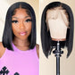 Karlami Bob Wig Human Hair 13x4 Frontal Lace Wig Body Wave HD Lace Front Wigs Human Hair Pre Plucked Glueless Bob Wigs for Women 150% density (Black, 12'')