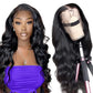 FASCARA 13x4 HD Transparent Lace Front Wigs Human hair Pre Plucked 180 Density Brazilian Body Wave Frontal Wigs Human Hair with Baby Hair Natural Hairline Natural Black Color 24 Inch