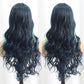SISIFIRE Highlight Long Deep Wave Wigs for Women Long Curly Small Lace Front Wig Synthetic Heat Resistant Fiber Middle Part Wigs for Halloween Cosplay Christmas Wigs
