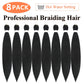 Kids Braiding Hair 14Inch 8 Packs Pre Stretched Braiding Hair for Braiding Twist Hair Ez Braids Synthetic Hair Extensions for Crochet Box Braids Hot Water Setting Soft Yaki Texture(14Inch, 1B)