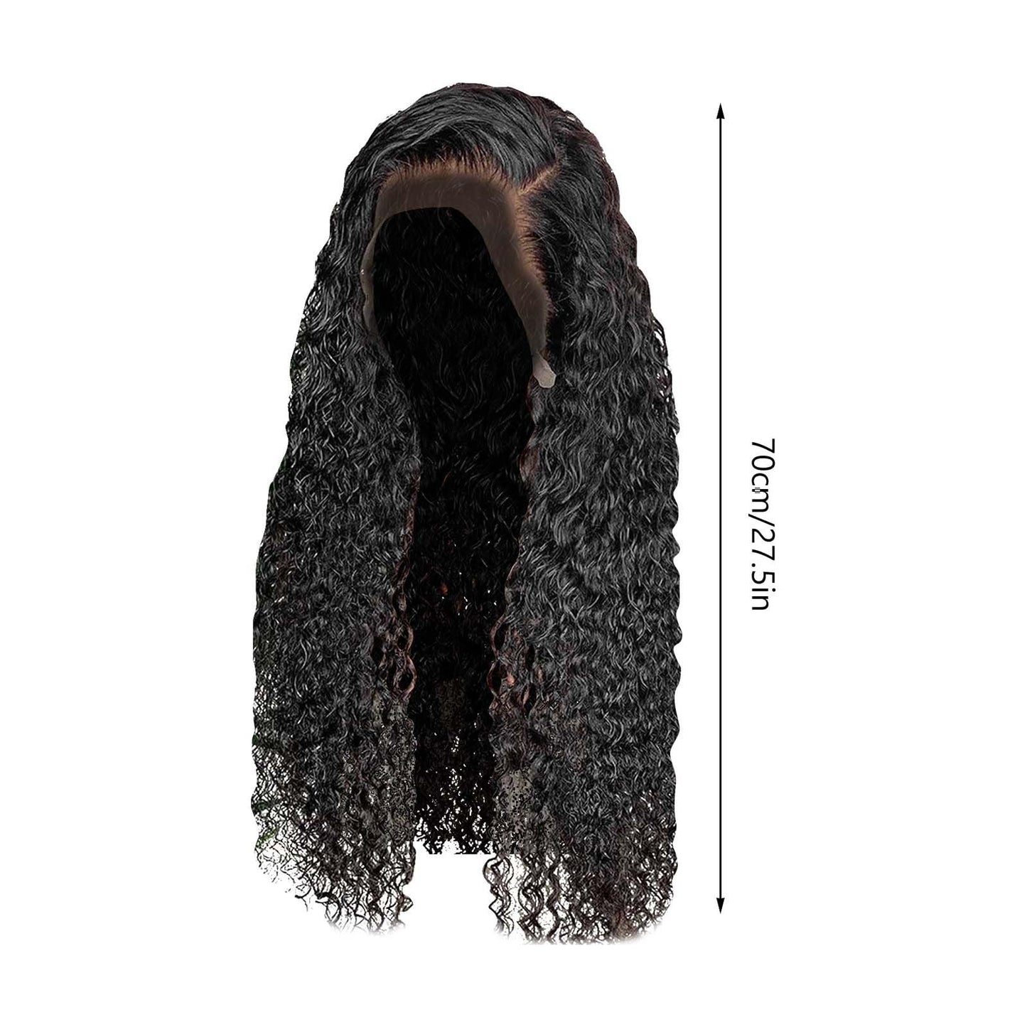 YruYptpaln Water Wave Lace Front Wigs Unice Hair Glueless Wigs Wet and Wavy Lace Front Wigs U Part Wigs for Graduation Ceremony(1A, 27.5 Inch)