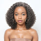 HANASCC Salt and Pepper Grey Wigs Human Hair Bob Wig 13x4 Deep Curly Lace Front Wigs Human Hair Pre Plucked Natural Hairline Gray Human Hair Wig HD Transparent Curly Short Bob Wigs for Women 12 Inch