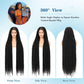 Olymei 46" Lace Front Twist Braided Wigs for Black Women Knotless Braided WigsTwisted Braided Lace Front Wigs with Baby Hair Full Double Lace Twist Braided WigsTwist Braid Wig,Black Full Double Lace