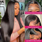 13x6 HD Lace Front Wigs Human Hair Pre Plucked Pre Bleached Knots with Baby Hair Glueless Lace Frontal Wigs Brazilian Unprocessed Waterfall Straight Human Hair Wigs for Women 200% Density (22 Inch)