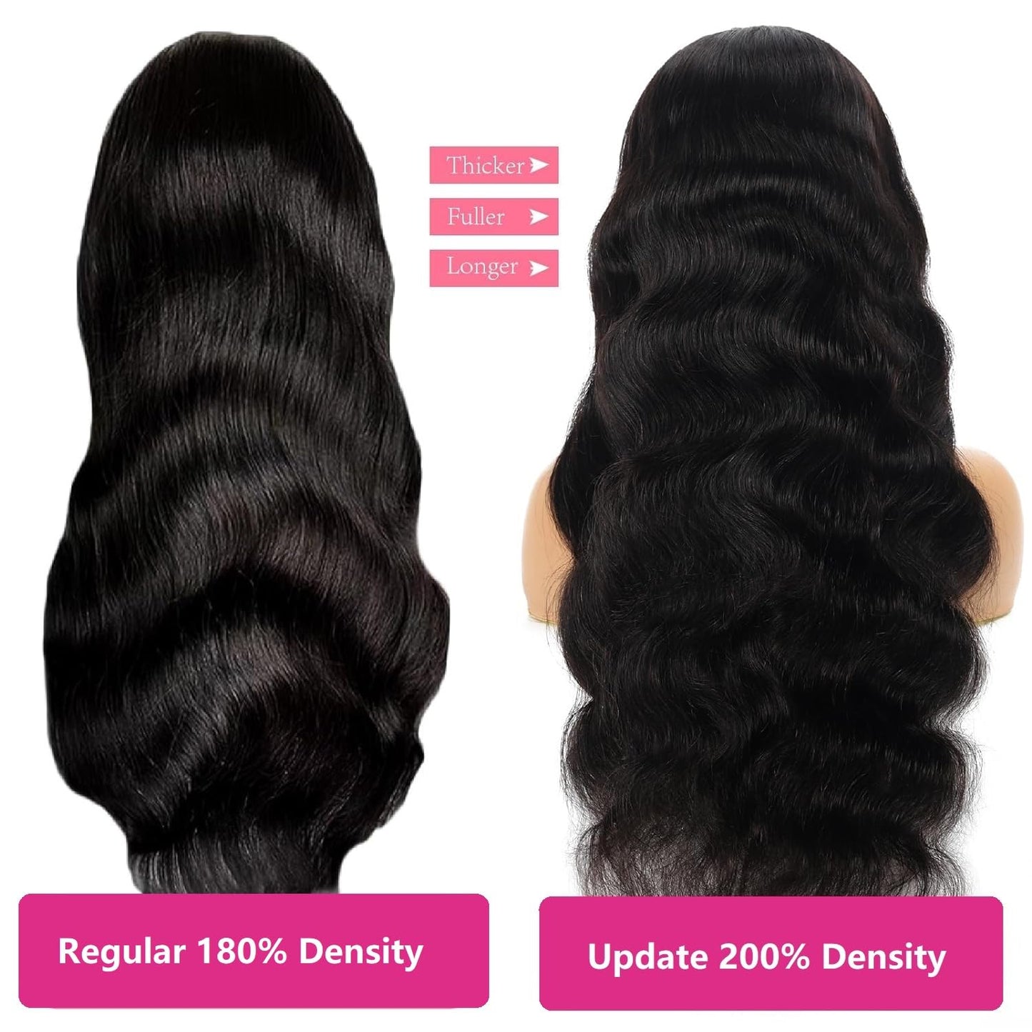 oveflect 30 Inch 13x6 Lace Front Wigs Human Hair 200 Density Body Wave HD Lace Front Wigs Human Hair Pre Plucked Natural Color Glueless Wig 100% Virgin Human Hair Lace Front Wigs for Women