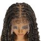 28 Inch Half Lace Front Braided Wigs for Black Women Knotless Braids Wigs Bohemian Boho Braids Goddess Box Braided Wig with Baby Hair (T27, 28 inch)