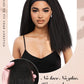 WIGNEE Kinky Straight Headband Wig Kinky Wig with Ribbon Glueless Headband Wigs for Black Women Natural Synthetic Afro Wigs for Black Women Natural Black 14 Inch