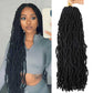 6 Packs Soft Locs Crochet Hair Pre Looped Faux Locs Crochet Braids Goddess Locs Dreadlocs Synthetic Hair For Black Women (1B, 24 Inch (Pack of 6))
